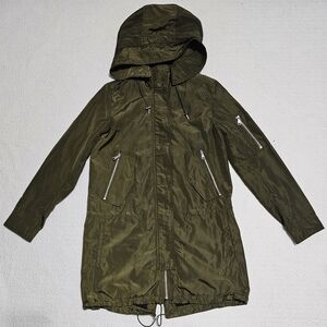 Vince Camuto Green Cinched Waist Rain Jacket NWOT